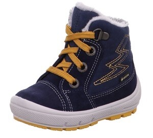 Legero Stiefelette Leder \ GROOVY BLAU/GELB VELOUR/TEXTIL Kinderschuhe