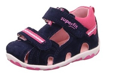 Legero SANDALEN KINDER   LK \ FANNI BLAU/ROSA VELOUR/TEXTIL Kinderschuhe