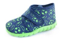 Fischer Kinder-Klett-Hausstiefel blaugrün  Hausschuhe